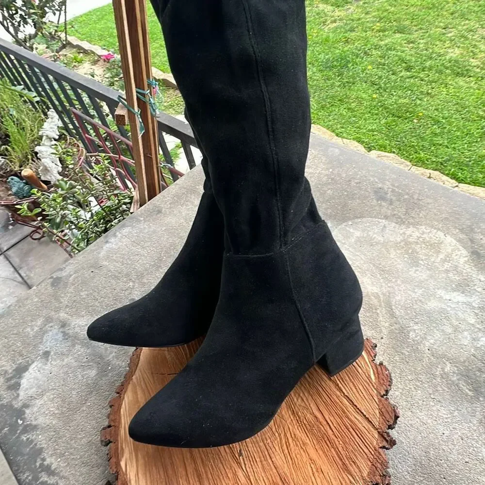 Chase + Chloe Wynter Over The Knee boots Black Suede Size 9